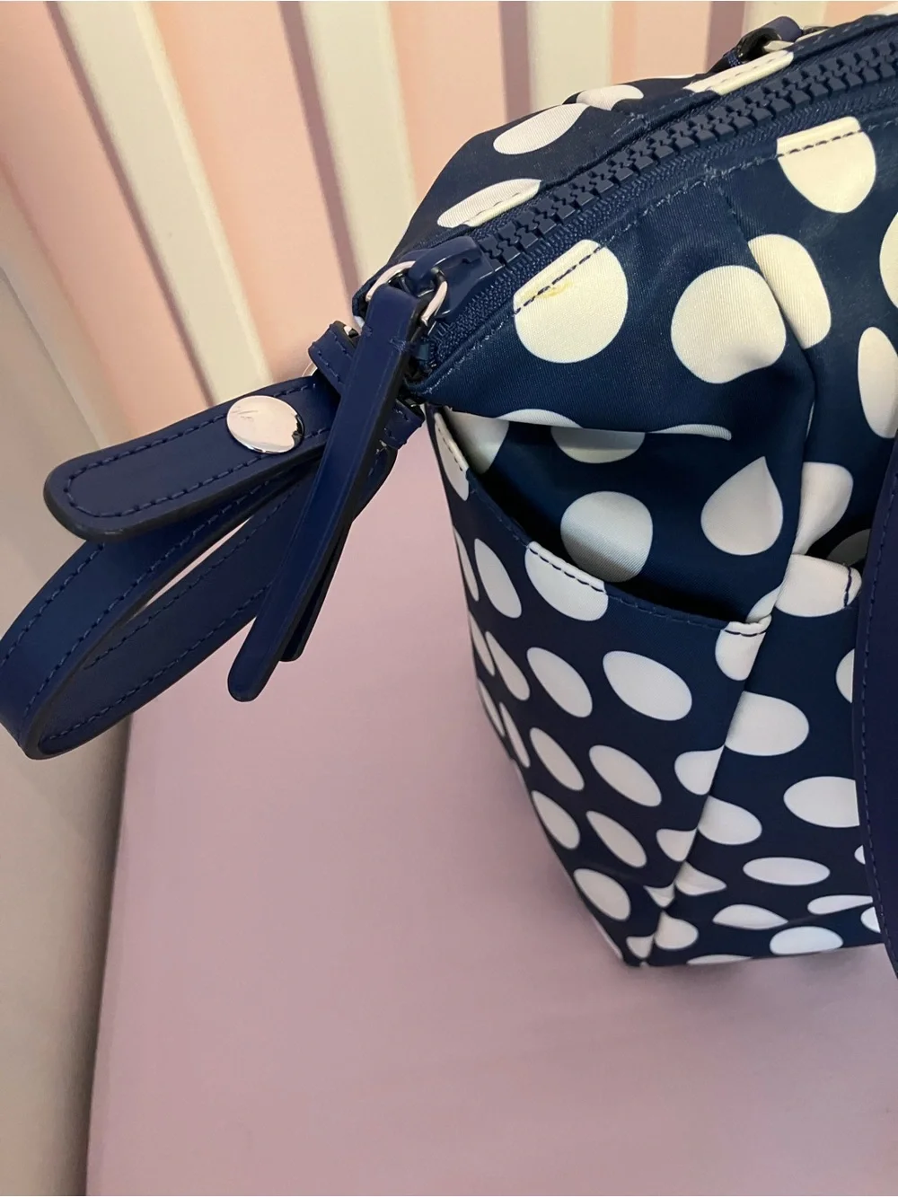kate spade Navy and White Polka Dot Tote